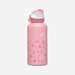 Gourde 500 enfant 0,6L en alu, bouchon instantané, pipette et paille, randonnée