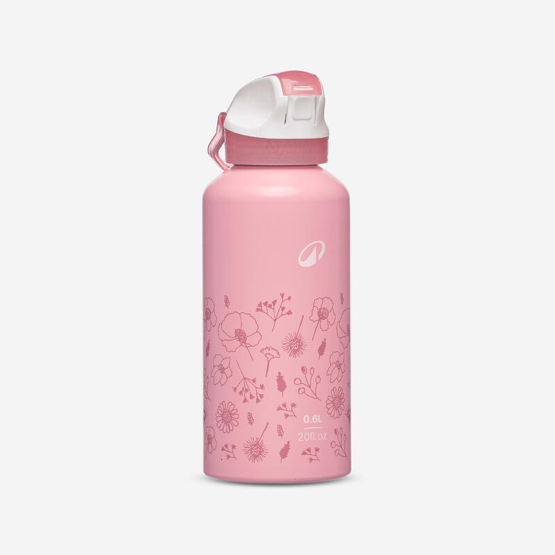 Çocuk Pipetli Alüminyum Matara - 0,6 L - Pembe - 500