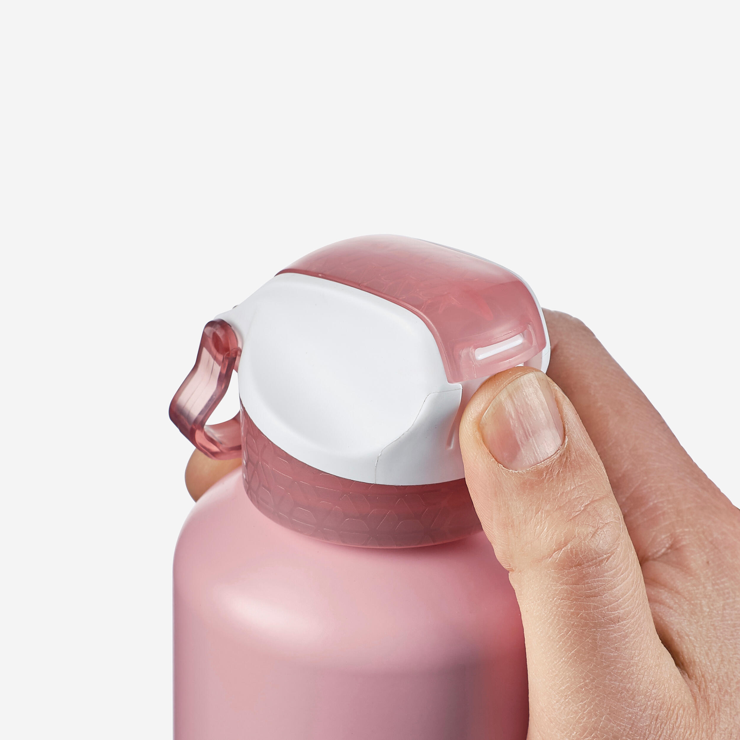 Kinder-Trinkflasche 500, 0,6L aus Aluminium, Schnellverschluss und Trinkhalm 5/9