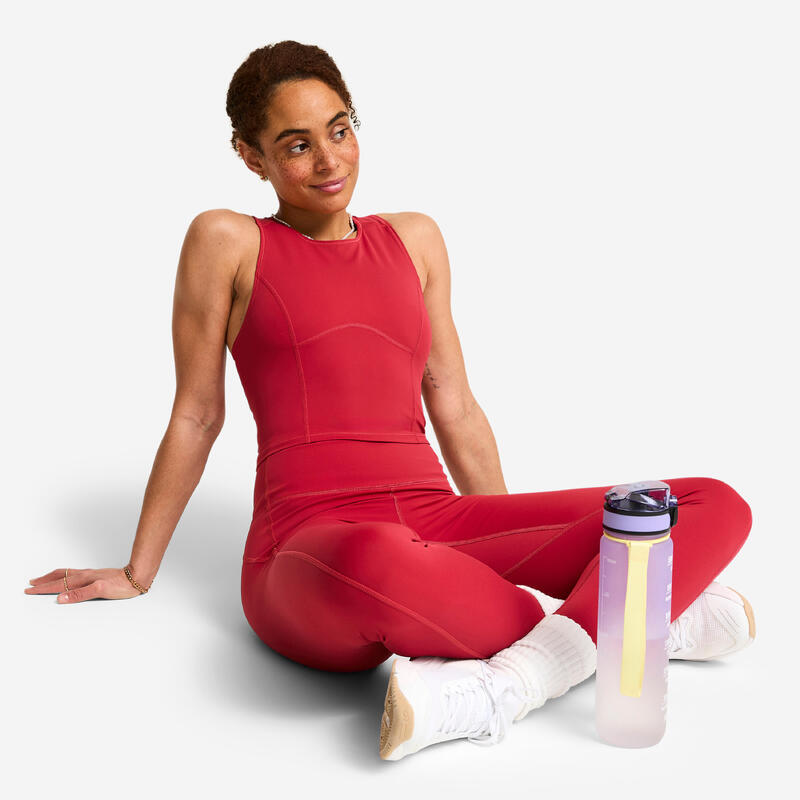 Kadın Yüksek Belli Spor Taytı - Kırmızı - Shape