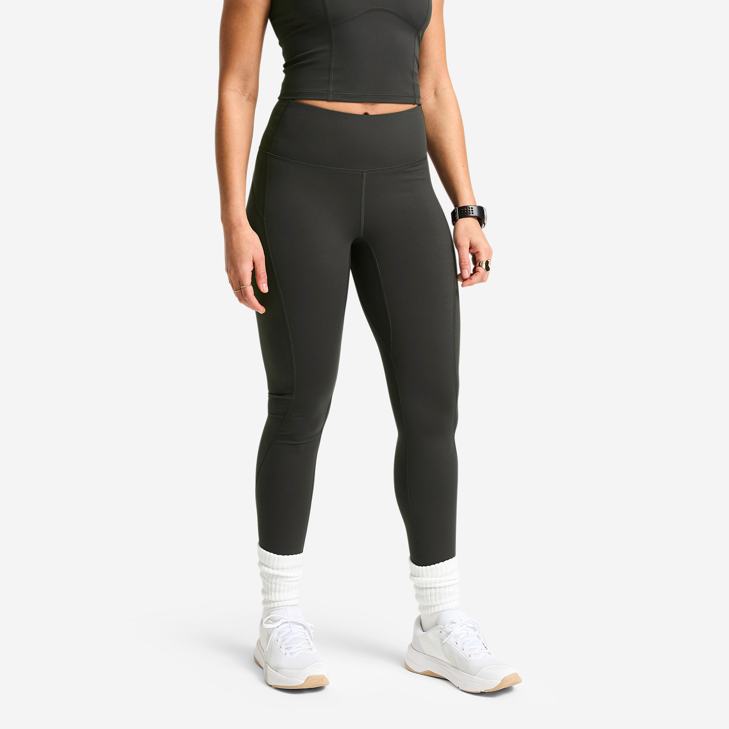 Women's High-Waisted Sculpting Sport Leggings - Dark Grey