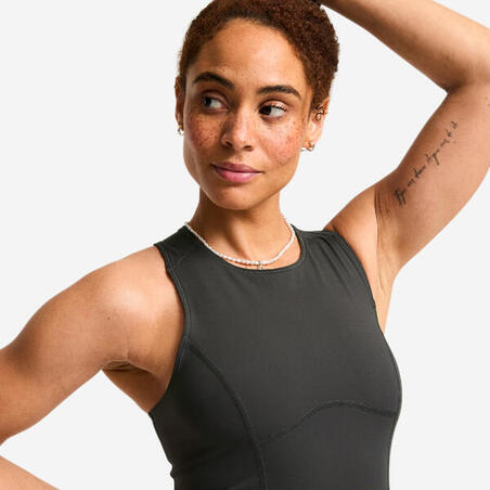 Топ жіночий укорочений темно-сірий