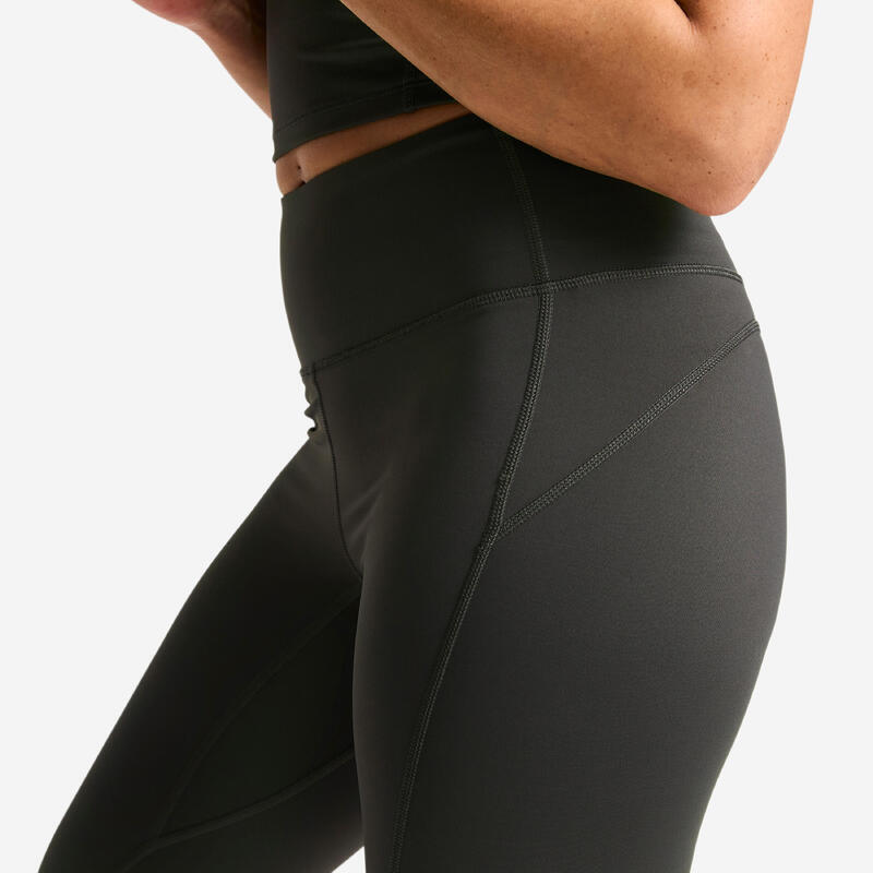 Kadın Yüksek Belli Spor Taytı - Koyu Gri - Shape