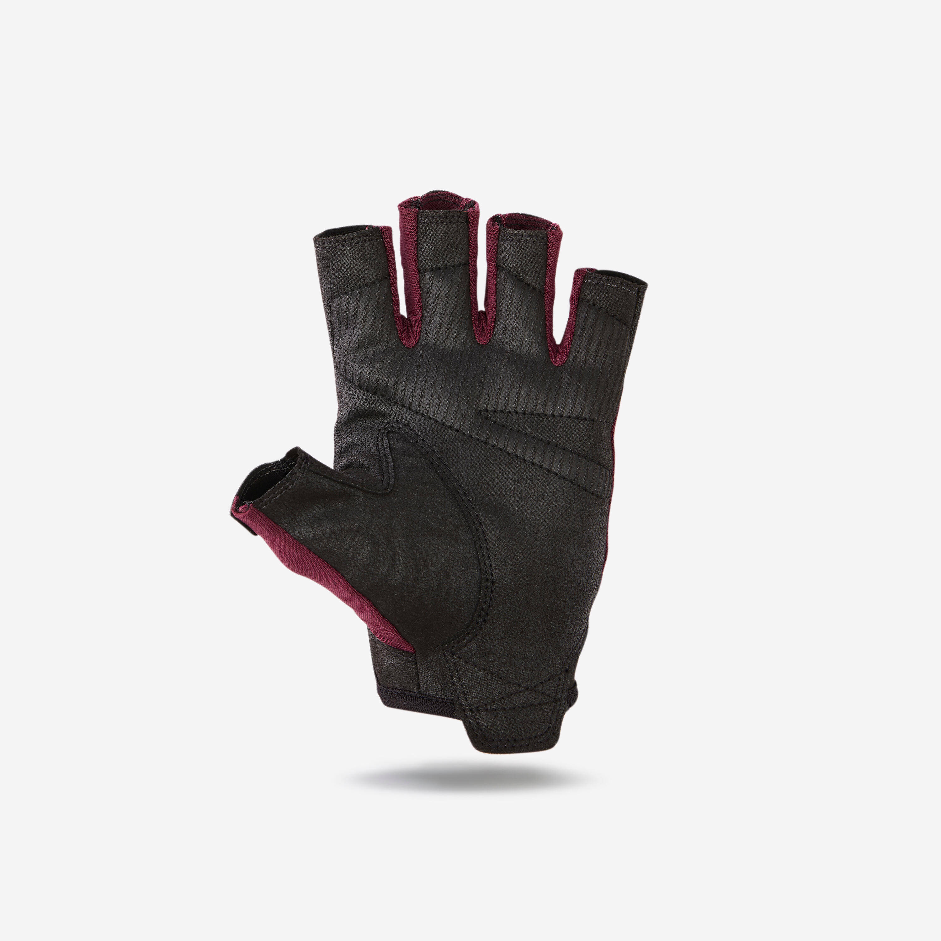 Durable Weight Training Gloves - Burgundy/Black -  3