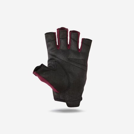 Рукавиці для силових тренувань чорні/бордові