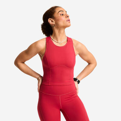 Crop top dames donkerrood