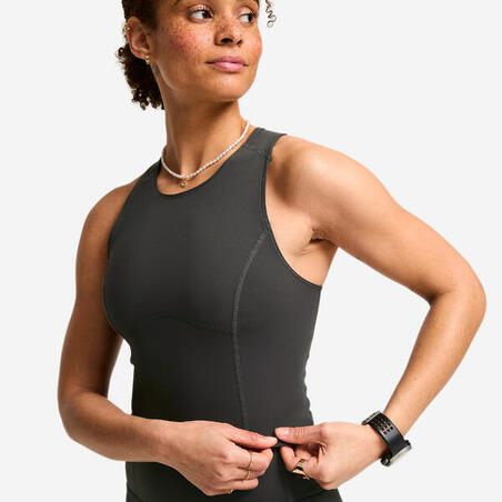 Топ жіночий укорочений темно-сірий