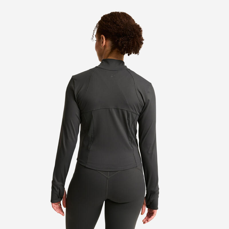Kadın Dar Kesimli Spor Ceketi - Koyu Gri - Shape