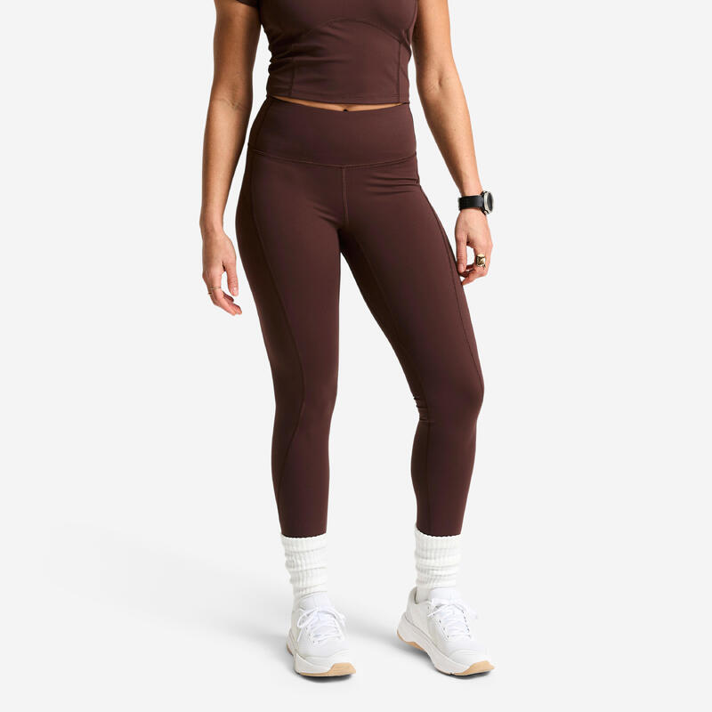 Kadın Yüksek Belli Spor Taytı - Kahverengi - Shape