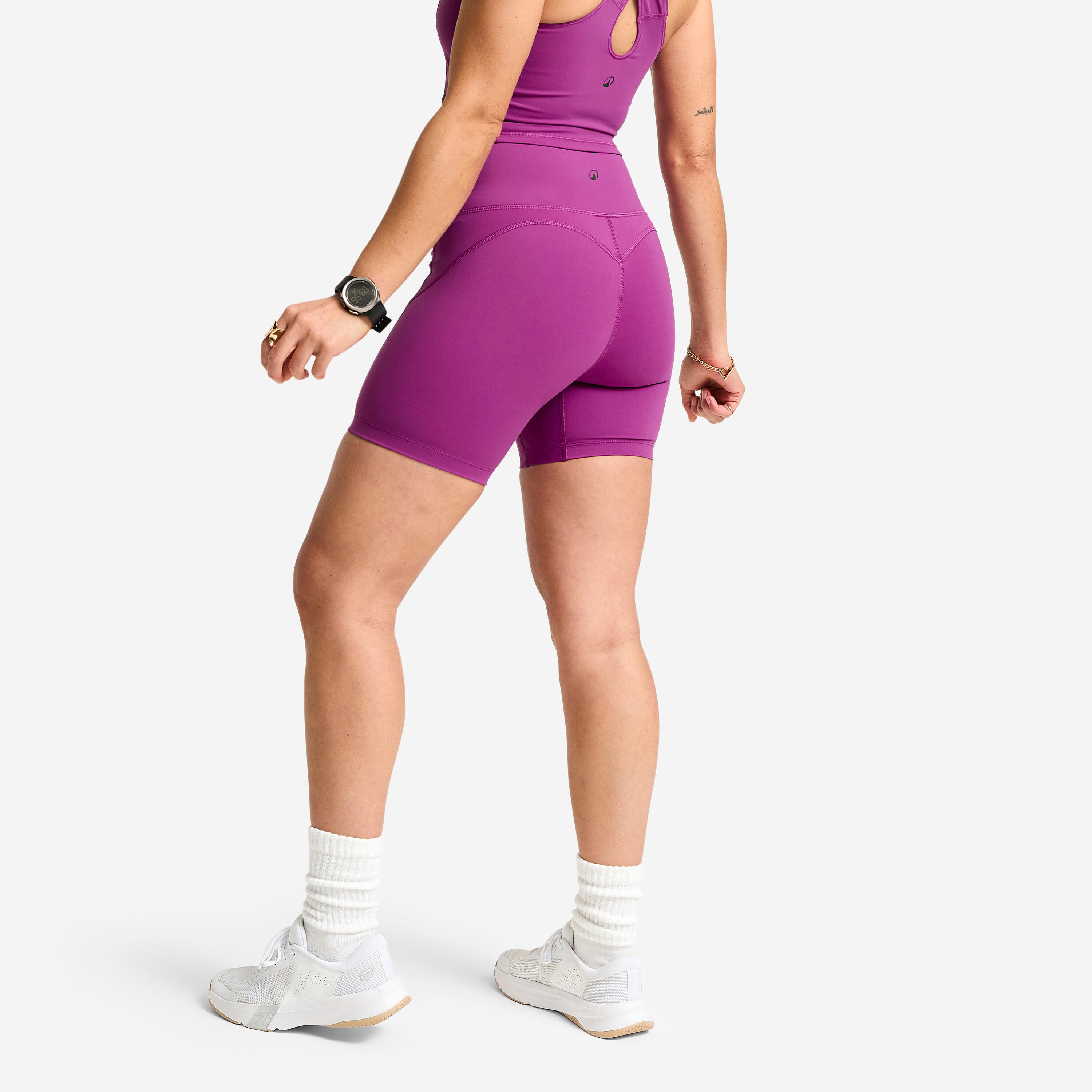 Short de sport à taille haute mi-cuisses femme 3/15