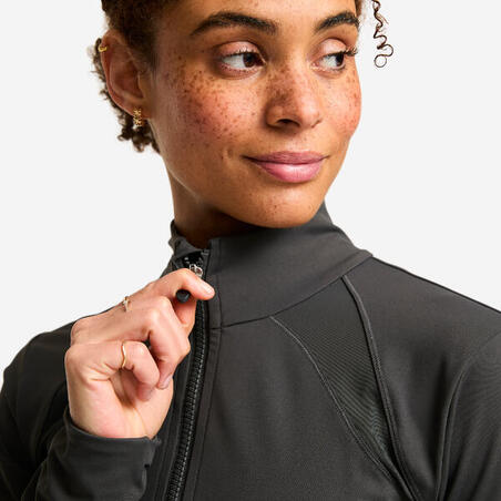 Кофта спортивна для дівчат темно-сіра