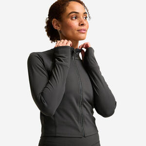 Chaqueta Deportiva Mujer Gris Oscuro Entallada