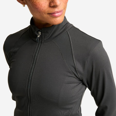 Кофта спортивна для дівчат темно-сіра