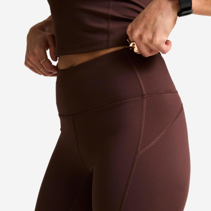 Kadın Yüksek Belli Spor Taytı - Kahverengi - Shape