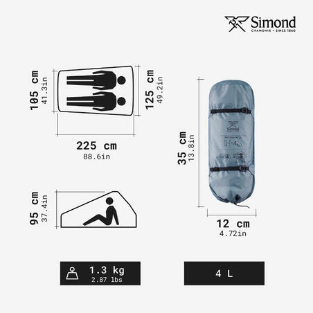 Тент брезентовий MT900 для трекінгу 2-місний
