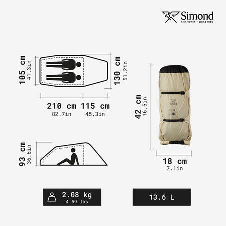 Намет тунельний MT900 для трекінгу 2-місний бежевий