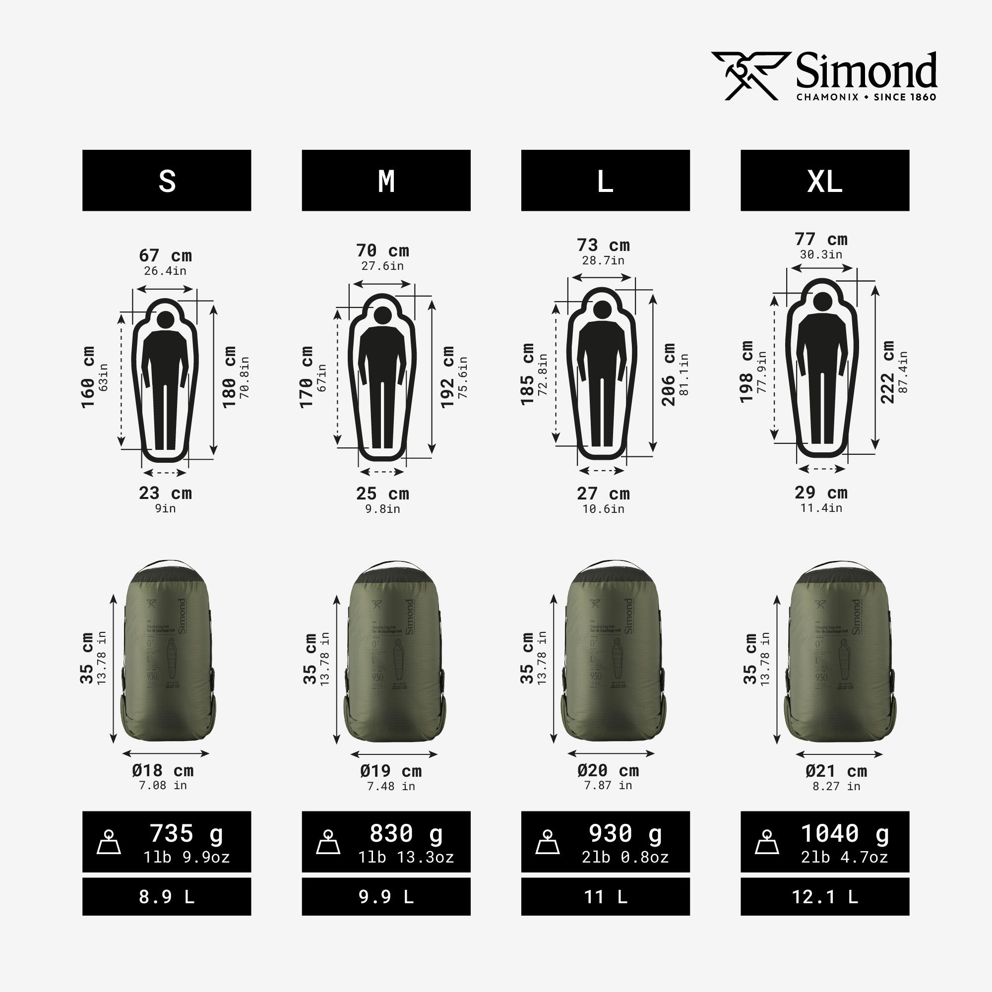 Sac de couchage de trekking 0°C en duvet, léger et compact, MT900 4/13