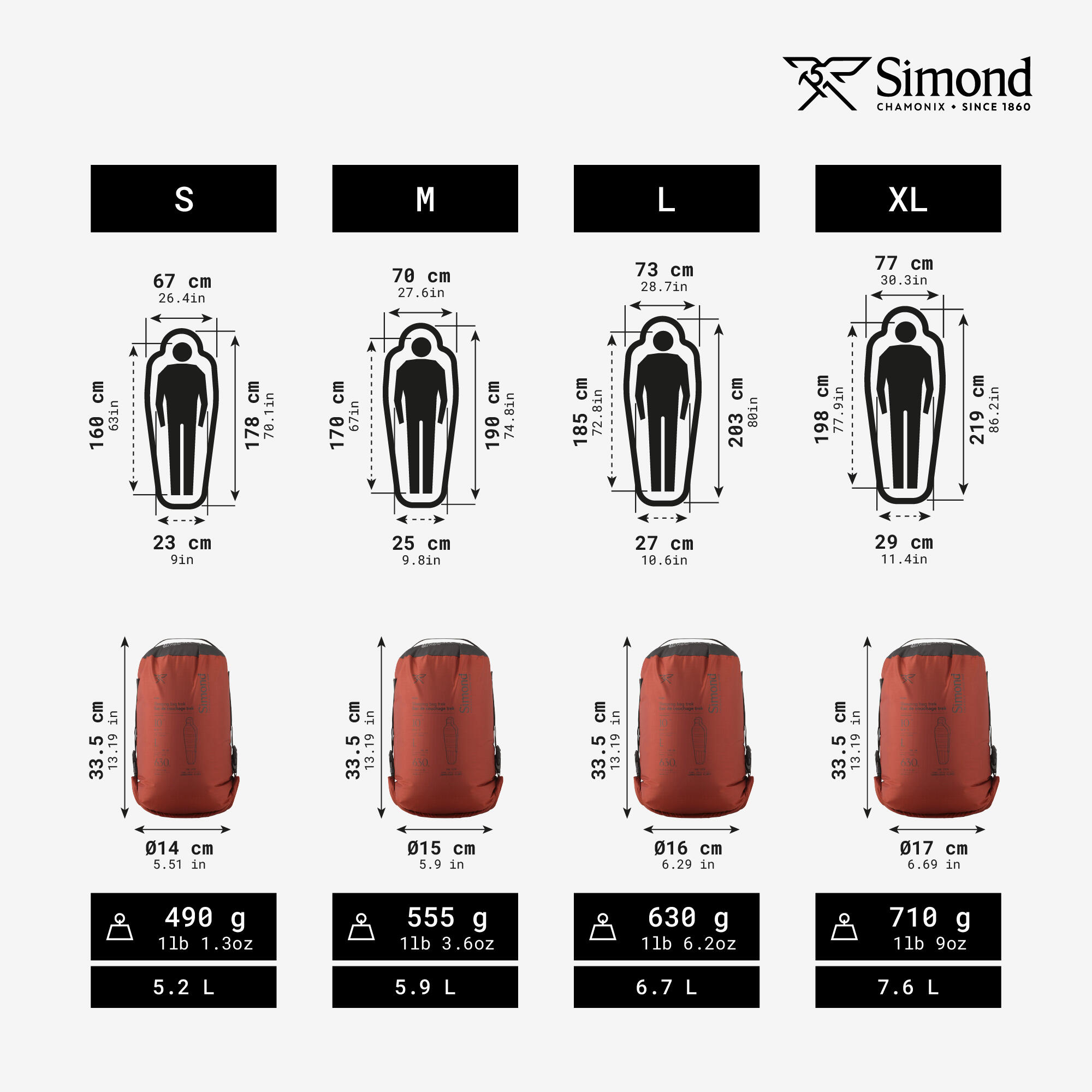 Trekking Down Sleeping Bag 10°C, MT 900 - SIMOND