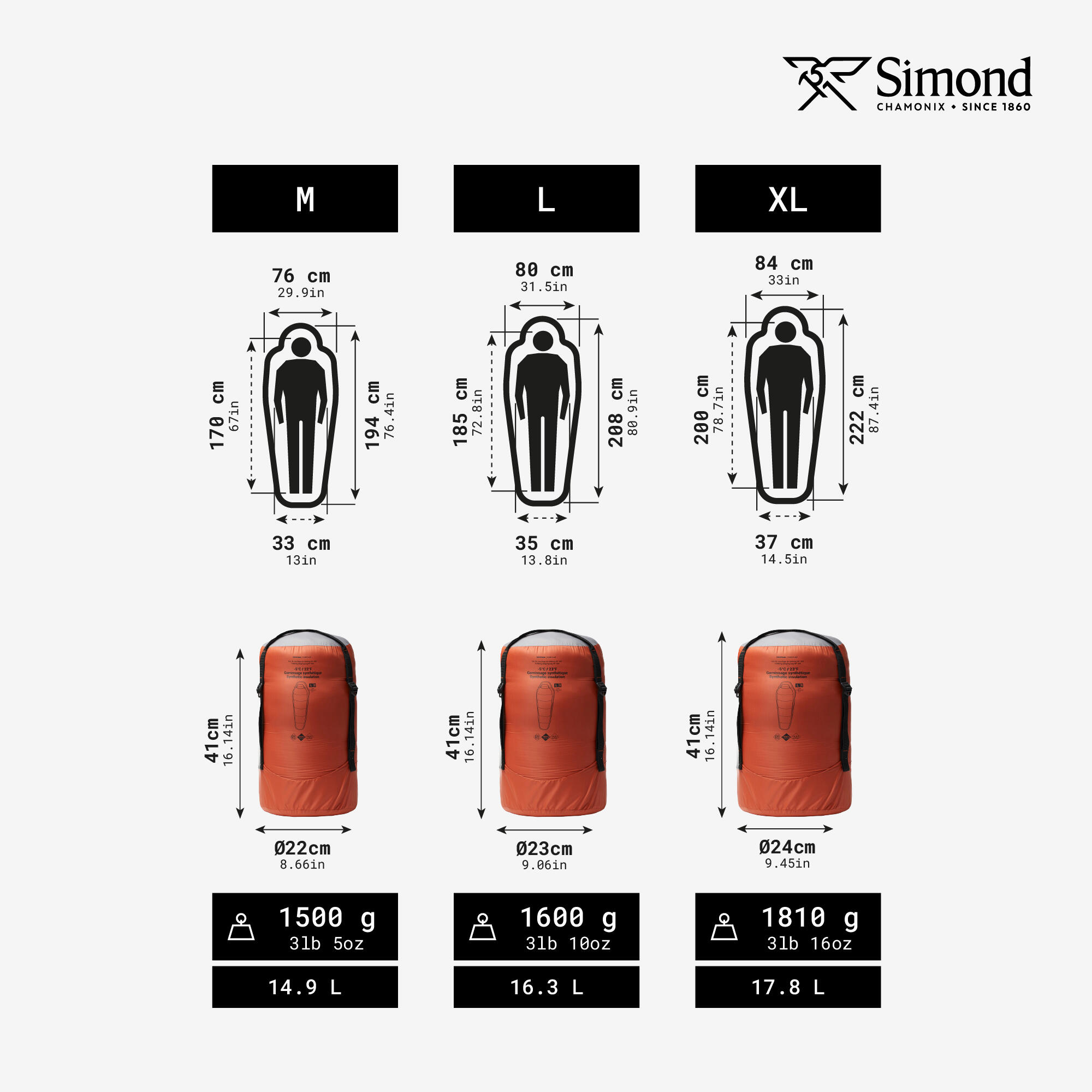 Synthetic Sleeping Bag -5°C, MT 500 - SIMOND