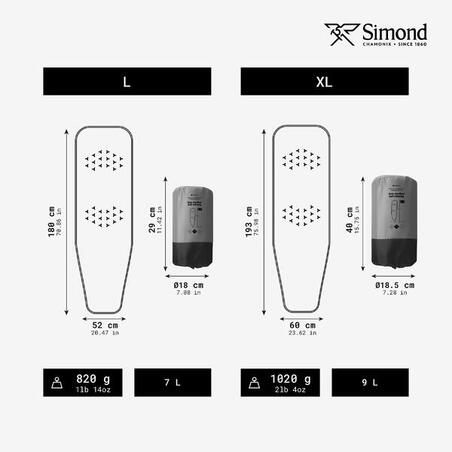 Килимок самонадувний TREK 100 для трекінгу XL сірий
