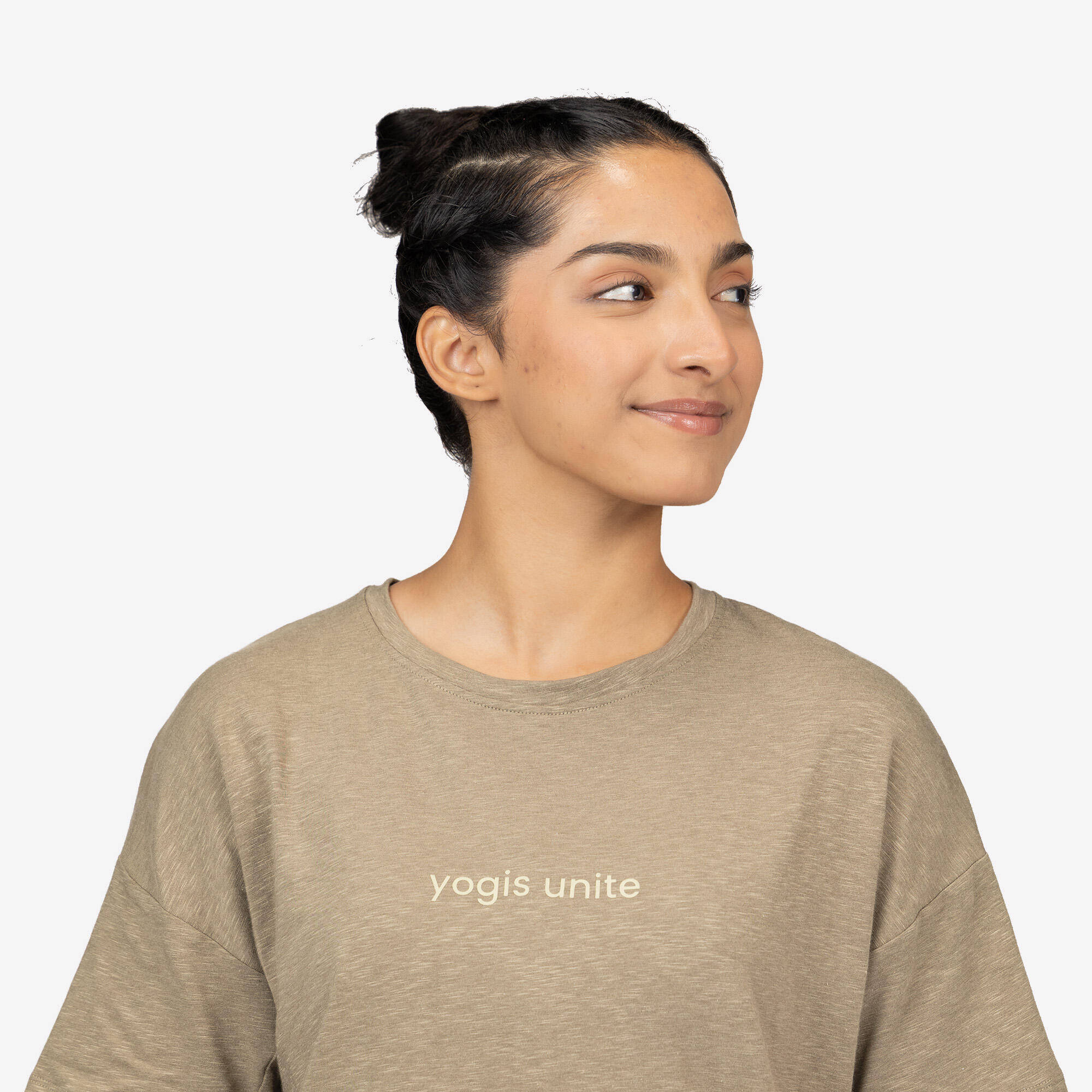 Women's Short-Sleeved Yoga T-Shirt - Wengé Brown -  2