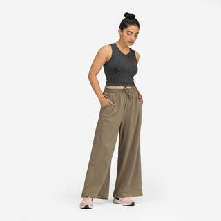 Women's Flared Fitness Jogging Bottoms 520 - Brown