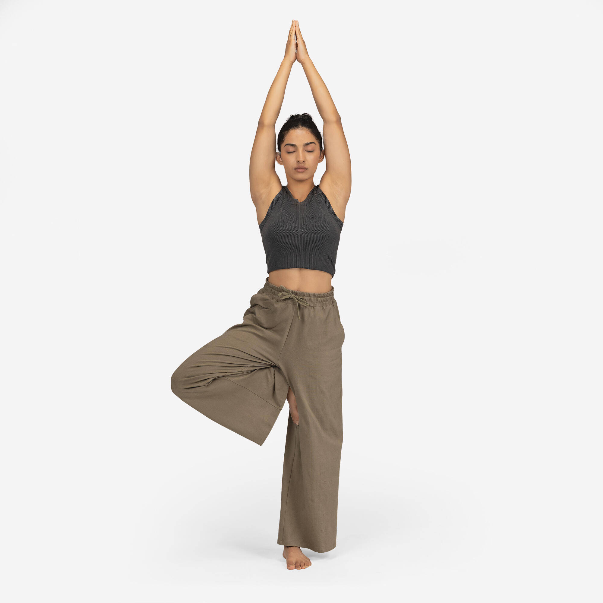 Women's Flared Fitness Jogging Bottoms 520 - Brown -  4