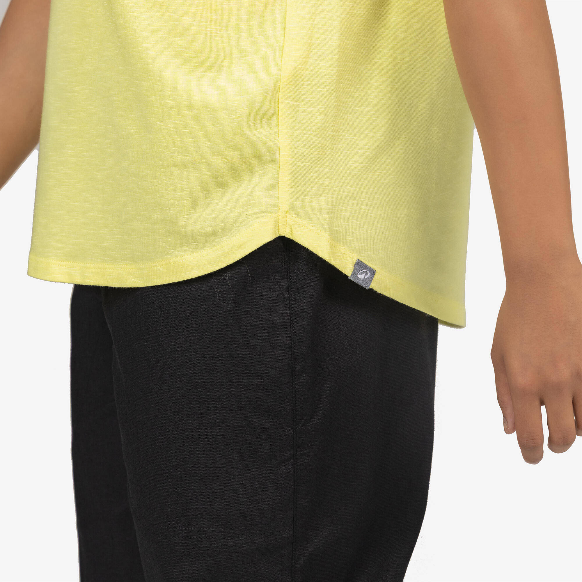 Short-Sleeved Yoga and Pilates T-Shirt S 500 - Yellow -  5