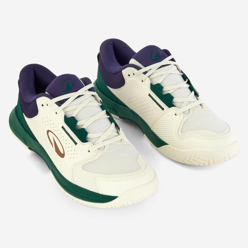 Încălțăminte de tenis orice suprafață, Comfort alb verde, adulți