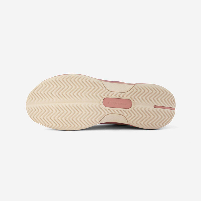 Încălțăminte de tenis zgură, Comfort bej roz, adulți