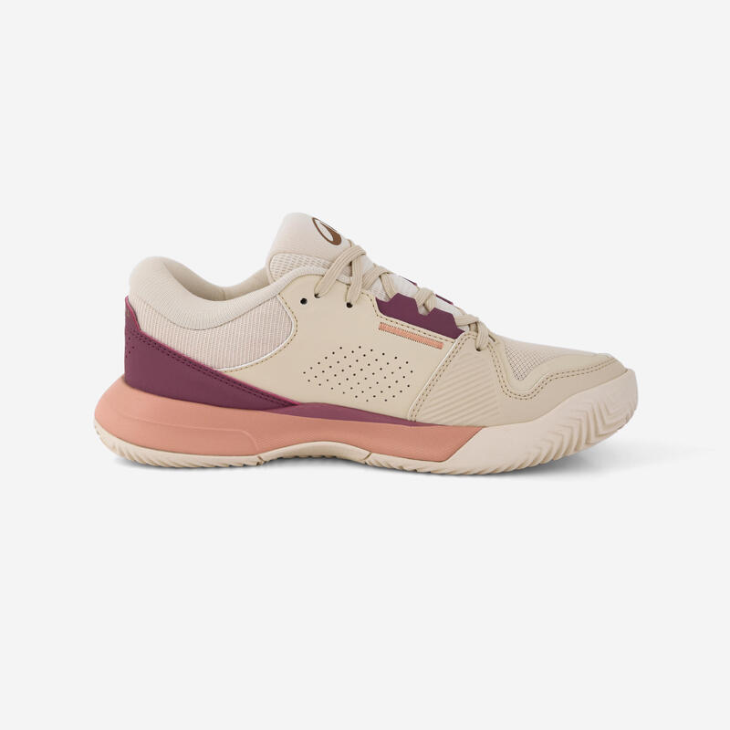 Încălțăminte de tenis zgură, Comfort bej roz, adulți