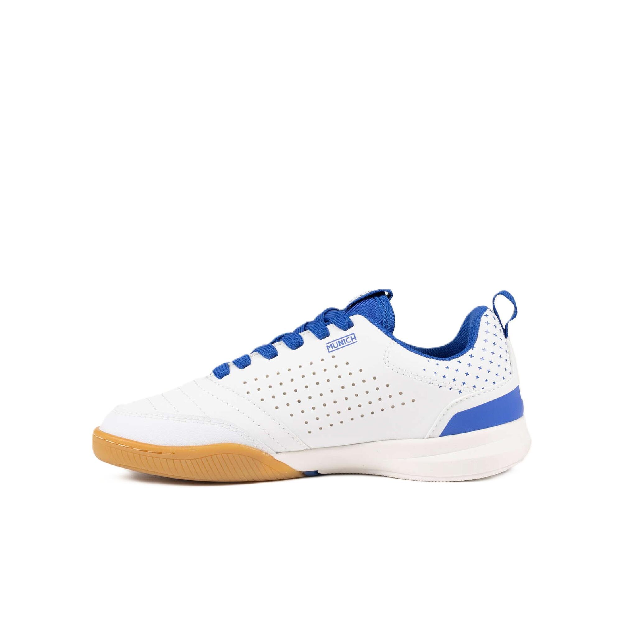 Zapatillas fútbol sala MUNICH RONDITO junior. Blanco/azul 2/6