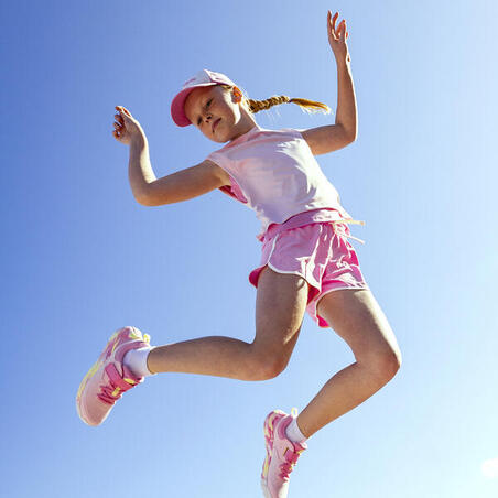 Футболка спортивна для дівчат 2-в-1 рожева