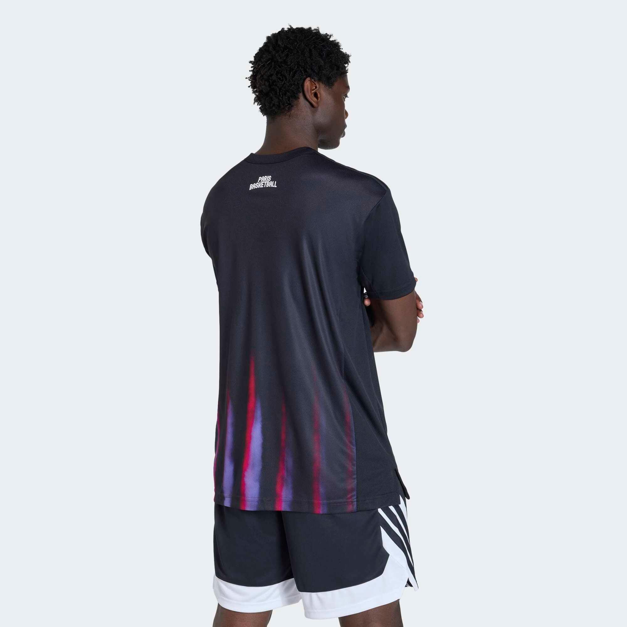 MAILLOT D'ECHAUFFEMENT HOMME MANCHES COURTES PARIS BASKETBALL ADIDAS 3/6