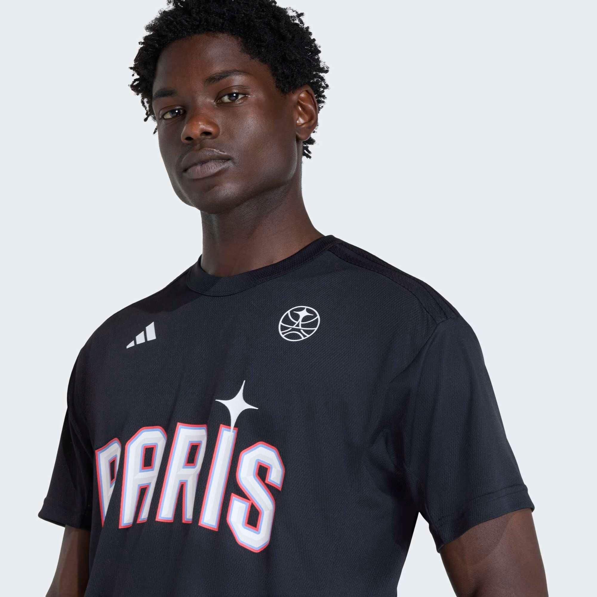 MAILLOT D'ECHAUFFEMENT HOMME MANCHES COURTES PARIS BASKETBALL ADIDAS 6/6