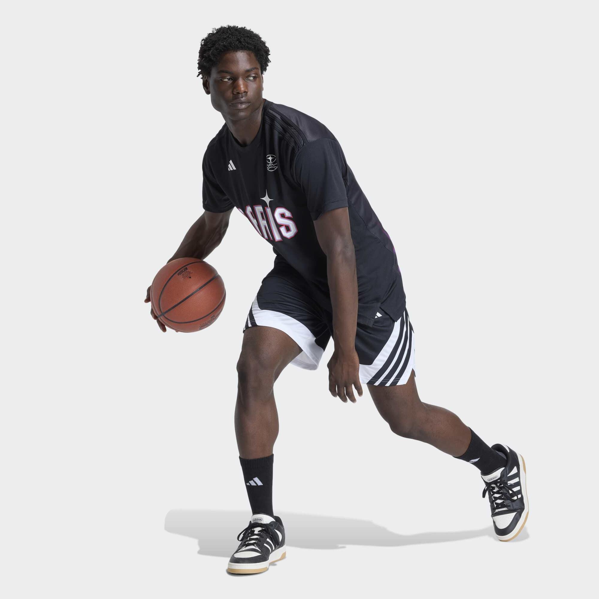 MAILLOT D'ECHAUFFEMENT HOMME MANCHES COURTES PARIS BASKETBALL ADIDAS 4/6