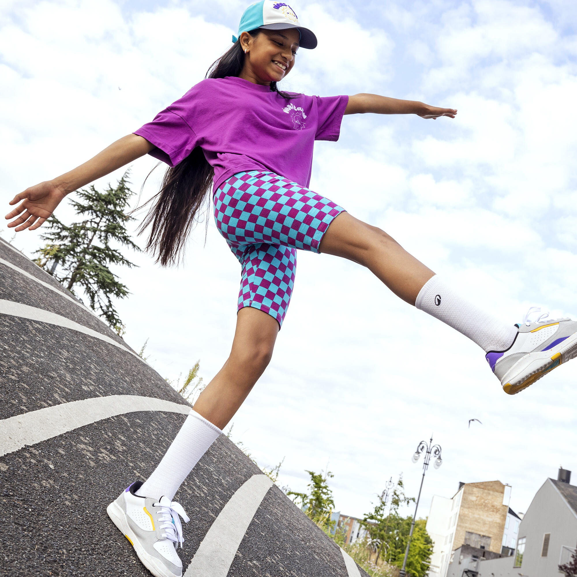 T-shirt bambina ginnastica oversize traspirante rosa 6/13