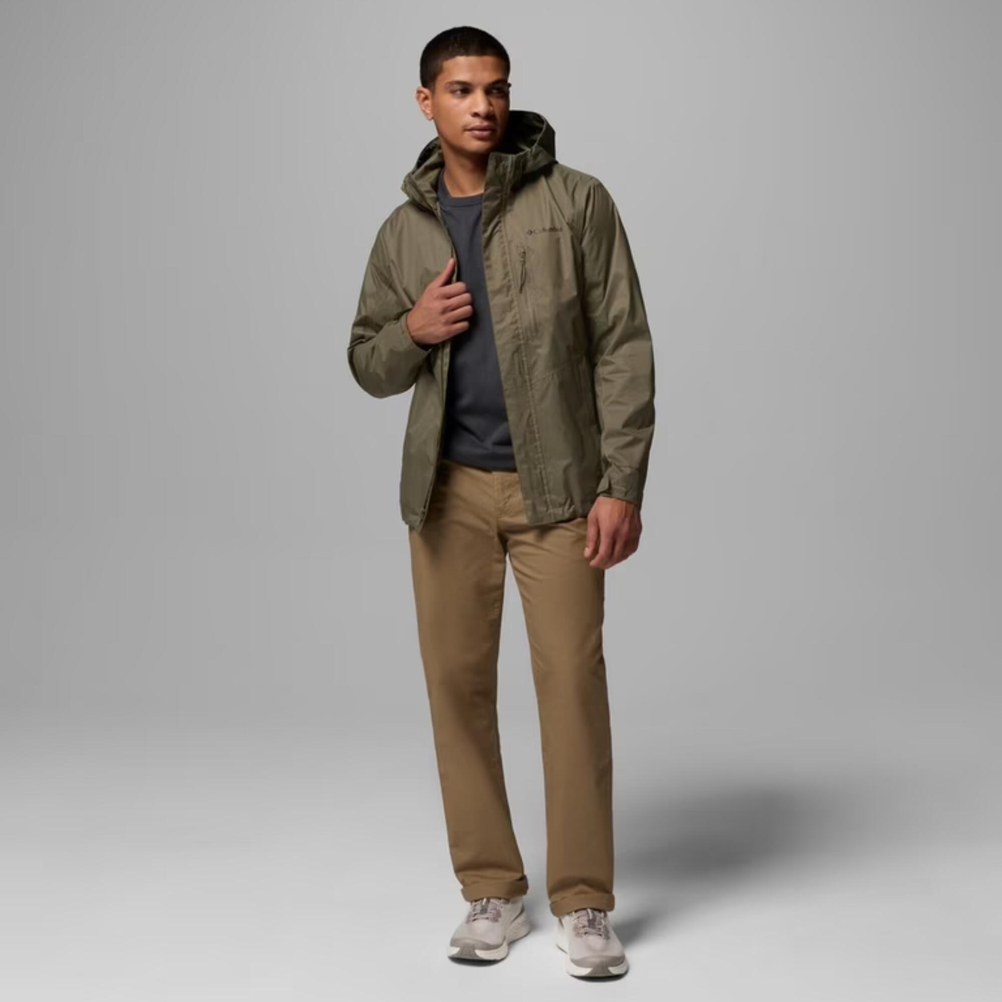 Wasserdichte Jacke mit Kapuze Columbia für Männer Stone Green 5/9