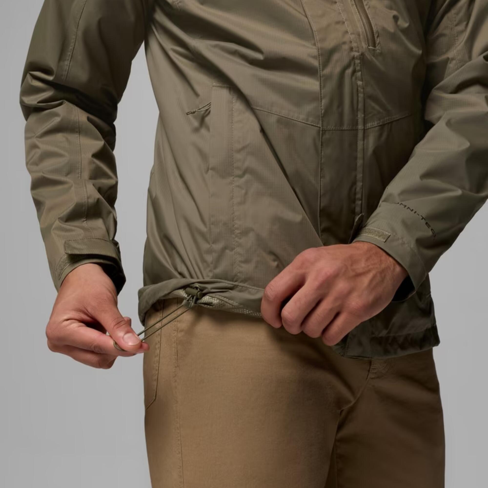 Wasserdichte Jacke mit Kapuze Columbia für Männer Stone Green 3/9