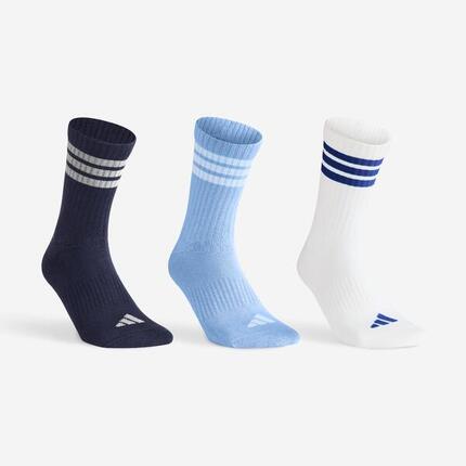 CHAUSSETTES DE SPORT ADIDAS HAUTES BLEU BLANC EN LOT DE 3.