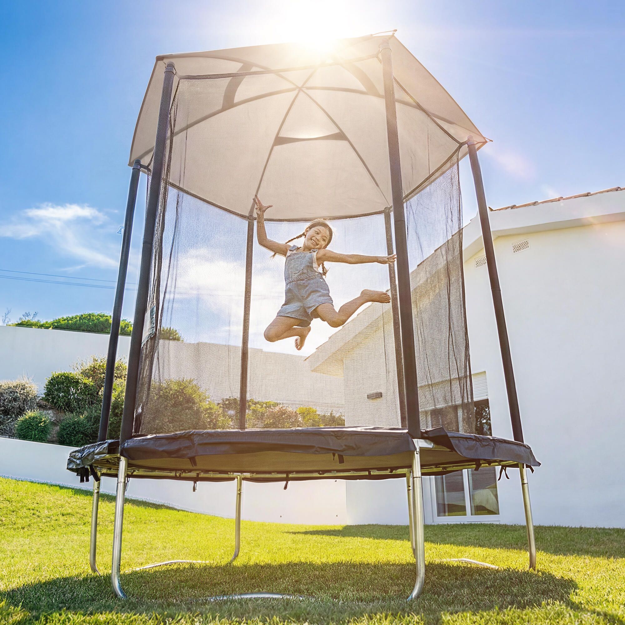 Trampolindach Sonnen- und Regenschutz - Zubehr fr Trampolin 240 |  Decathlon
