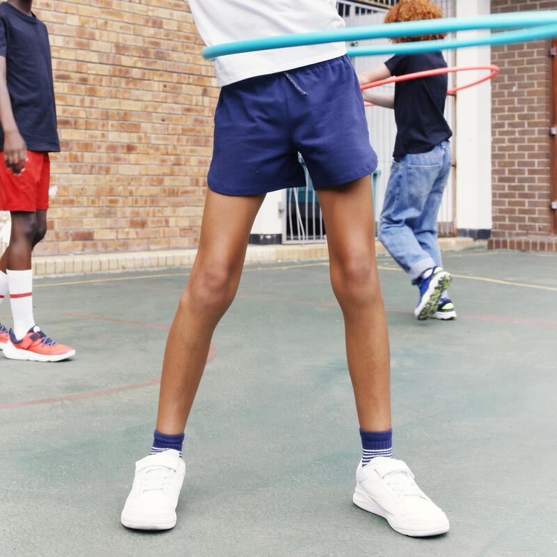 Pantalon scurt bumbac multisport Bleumarin Fete  