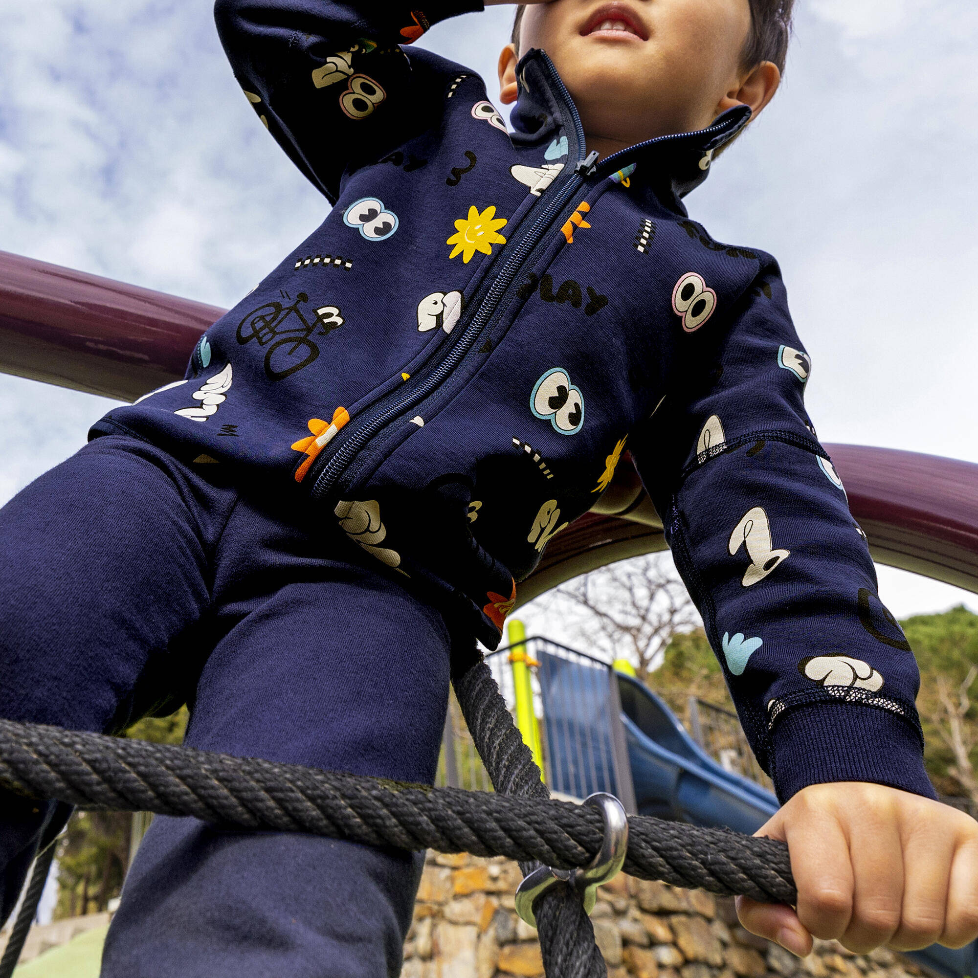 Kids' Unisex Reversible Zip-Up Jacket - Navy Blue -  5