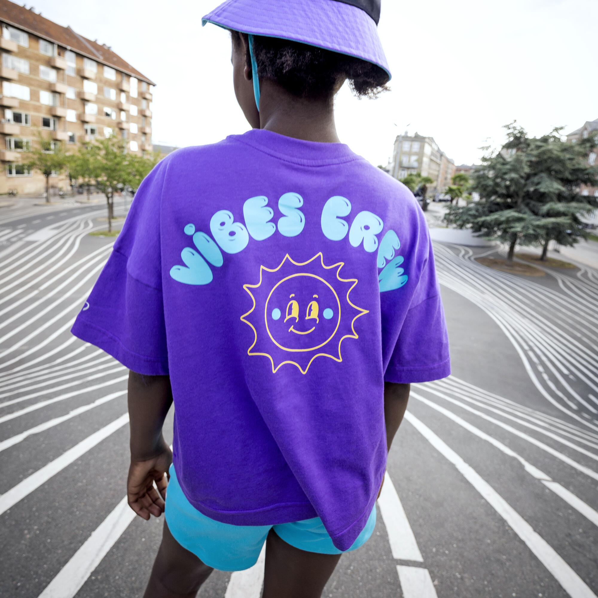 Tee-shirt oversize fille, violet foncé 4/11