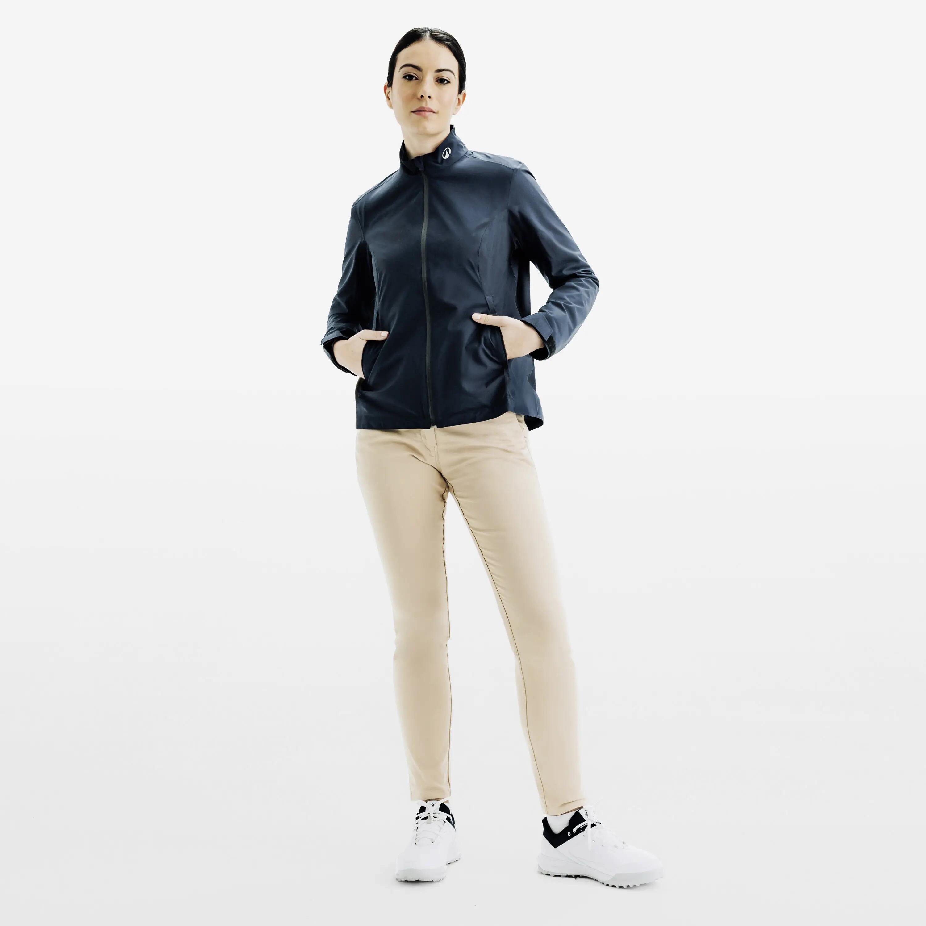 Veste de pluie de golf imperméable Femme, RW500 bleu 2/9