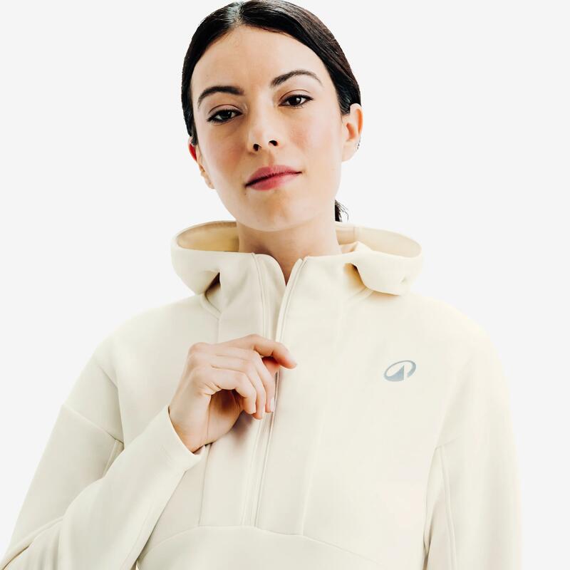 Kadın Kapüşonlu Tenis Sweatshirtü - Beyaz
