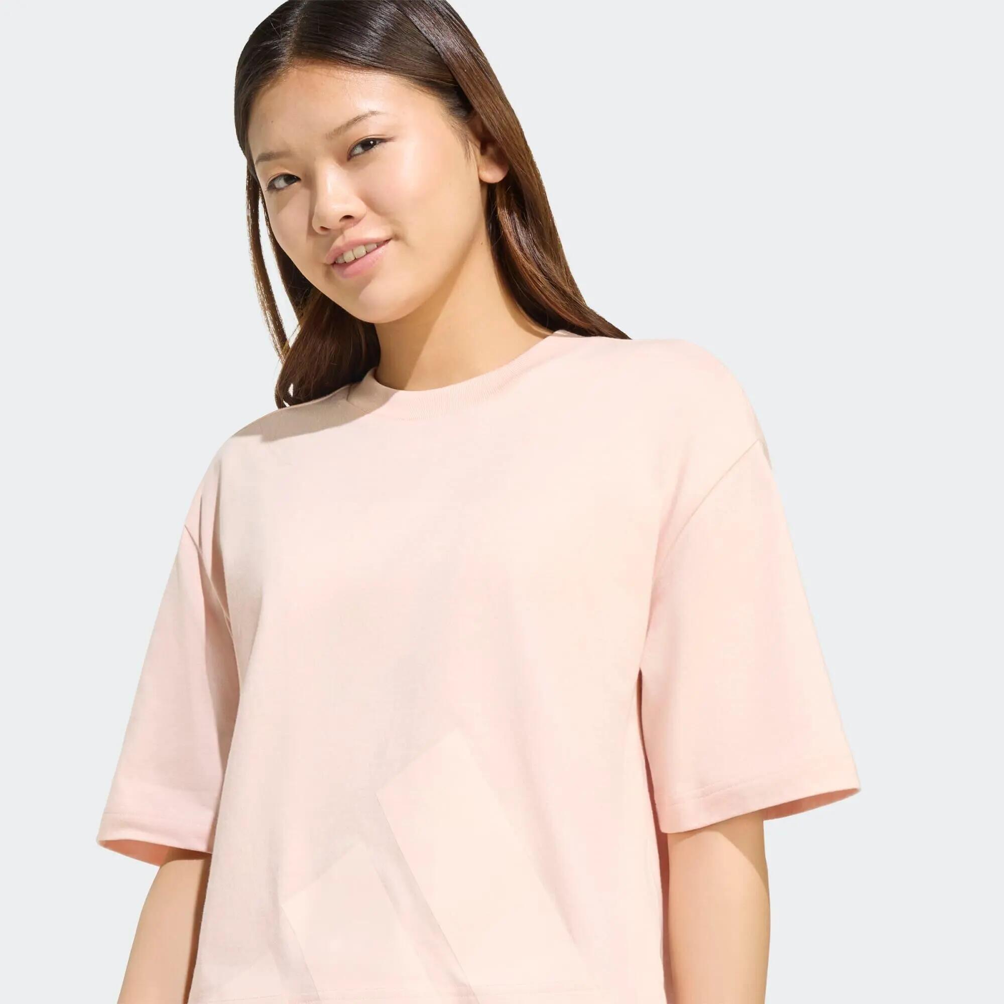 Camiseta manga corta sportswear para Mujer Adidas Essentials - Rosado pastel 3/5