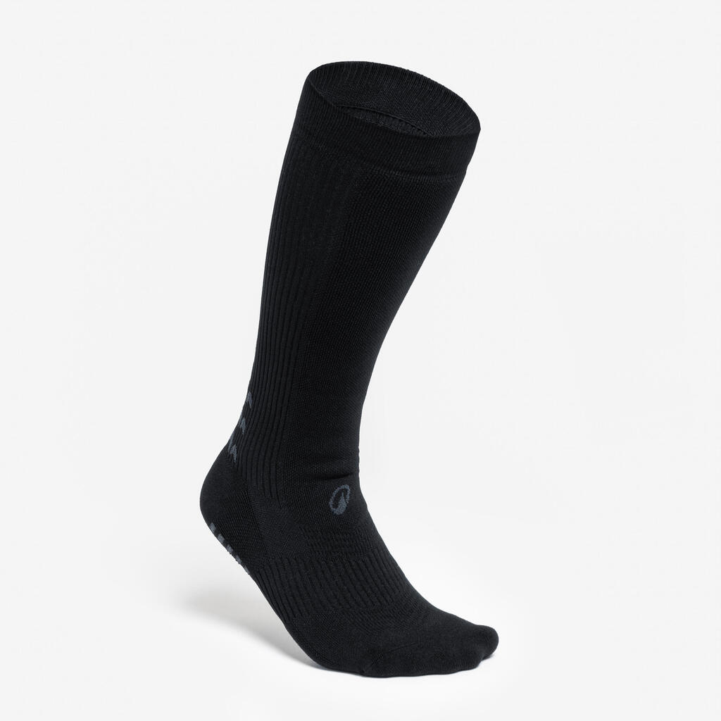 Chaussettes de foot mi-hautes anti-dérapantes adulte, Viralto II Mid Noire