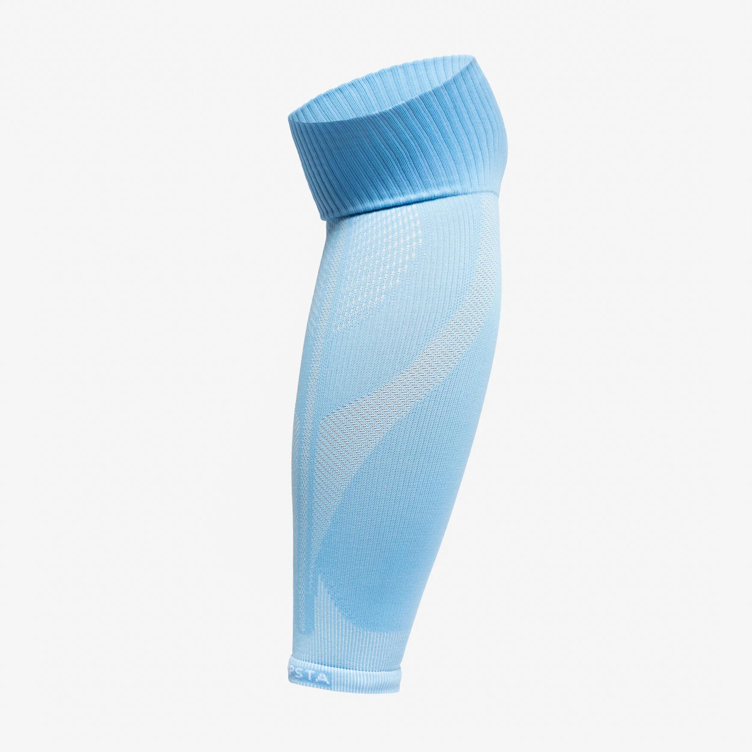Chaussettes de football sans pied adulte bleue clair 3/7