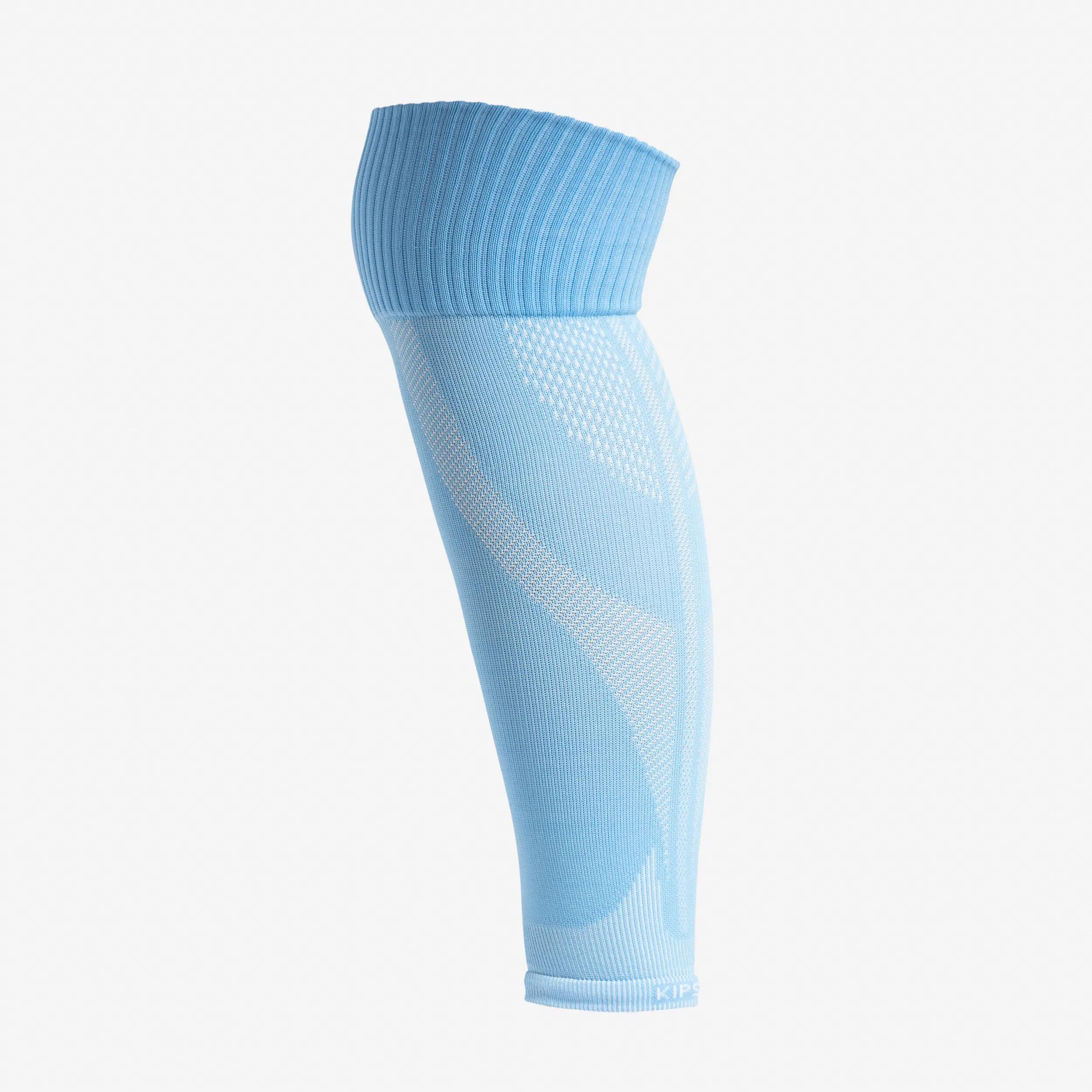 Chaussettes de football sans pied adulte bleue clair 4/7